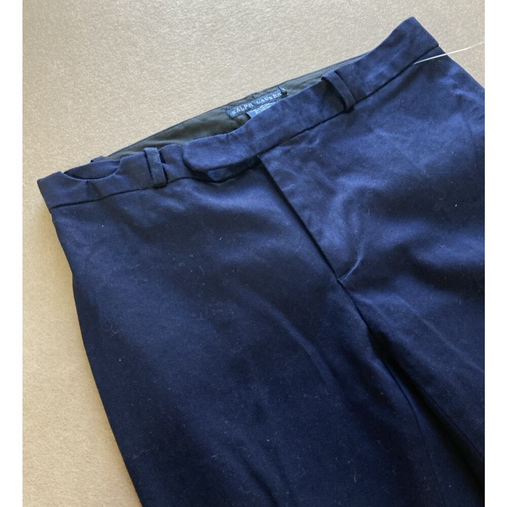 Ralph Lauren Chino Pants Womens 8 New Navy Blue Straight Leg Stretch Career - Picture 4 of 8